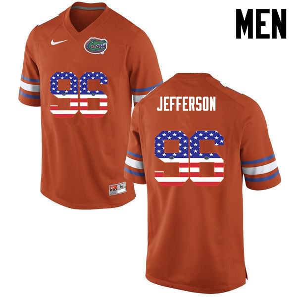 Men's NCAA Florida Gators Cece Jefferson #96 Stitched Authentic USA Flag Fashion Nike Orange College Football Jersey HAQ8265VA